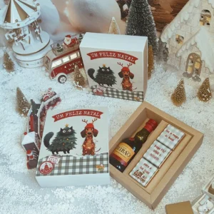 Caixa mini garrafa Natal Animais